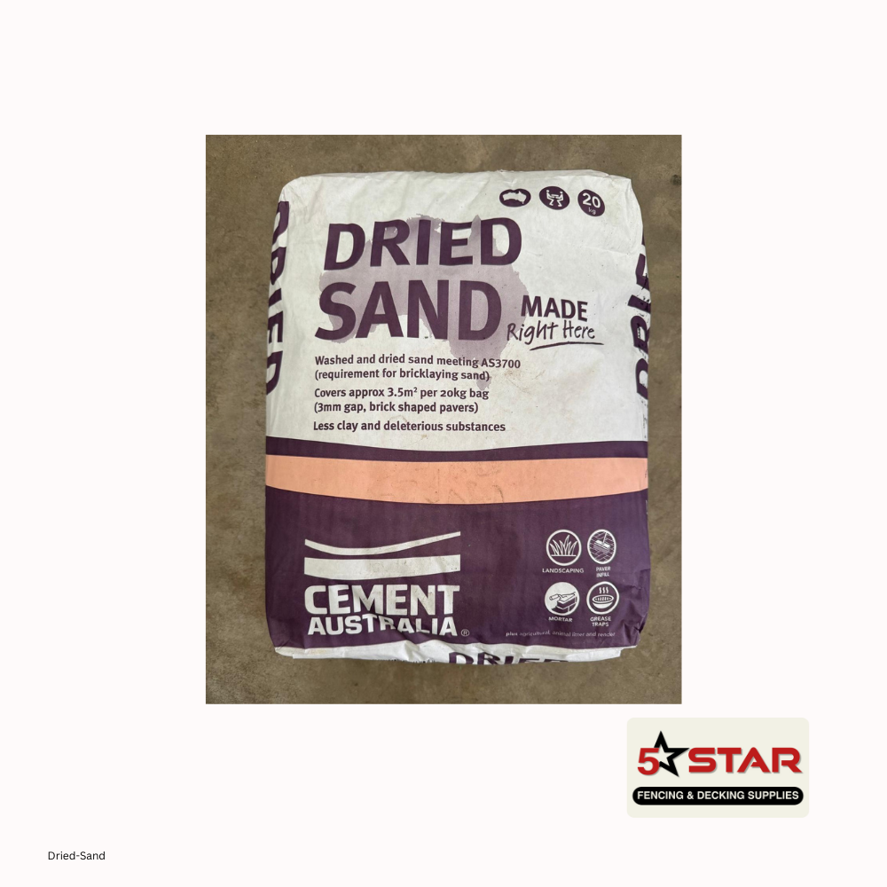 dried sand 20kg – clean washed sand for bricklaying & paving