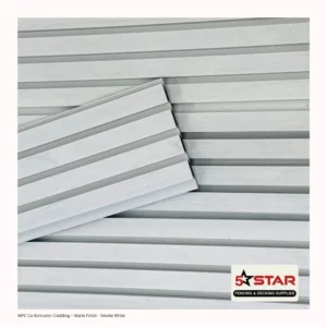smoke white matte finish | 220x28x2.9m | co extrusion cladding (wpc)