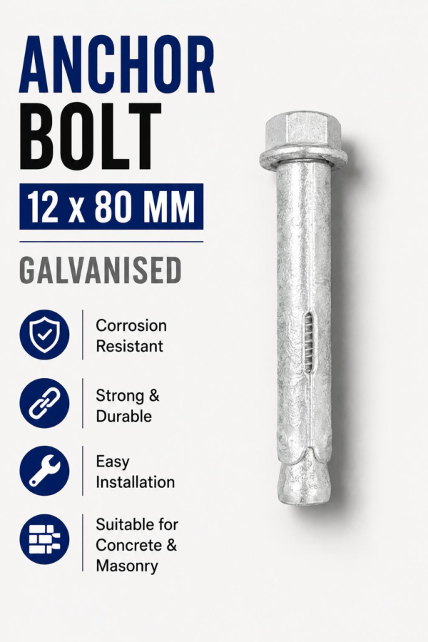 12×80 Galvanised Dynabolt
