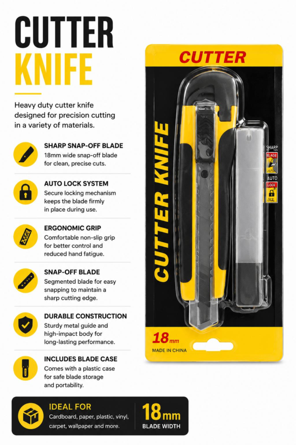 18mm Rubber Grip Knife