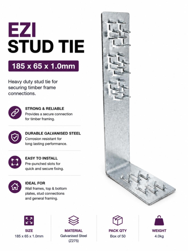 Ezi Stud Tie 185x65x1.0mm