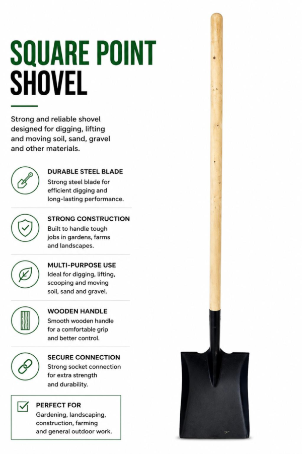 Square Point Shovel