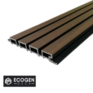 EcogenDeck WPC premium slat cladding, Walnut Brown finish, supplied by 5Star Fencing & Decking Melbourne
