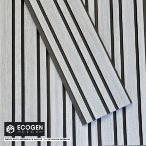 Smoke White with Black Groove WPC Cladding Panels Melbourne