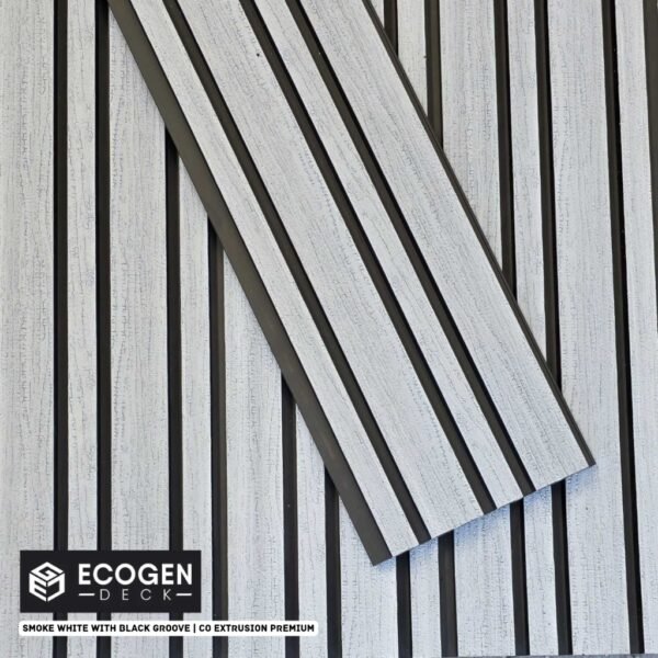 Smoke White with Black Groove WPC Cladding Panels | External Wall | Melbourne