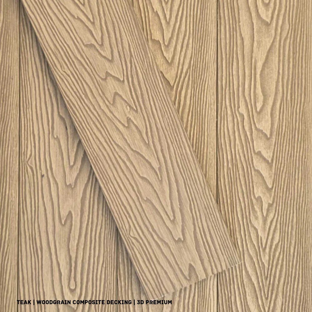 Teak 3D Premium woodgrain composite decking board 139x22mm, 5Star Fencing & Decking Supplies Melbourne